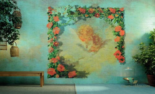 Mural Kwiaty I Anioł Elitis VP85801 Amore Mio Talamone