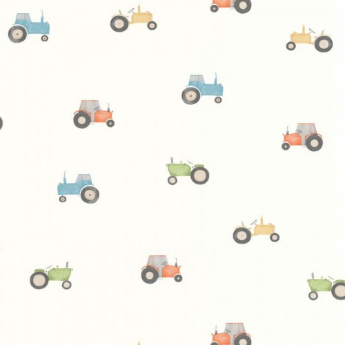 Tapeta traktory Casadeco OUAT 88368726 Vintage Tractor Once Upon A Time