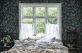 Tapeta do sypialni w stylu vintage Sandberg 407-86 Rosenholm Midnight Blue Ett Hem