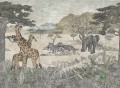 Mural Boras 9574W Serengeti Wild Animals (1194)
