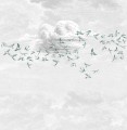 Mural chmury i jaskółki PaperMint SWALLOW CLOUD Vert Opaline 1097 Origins