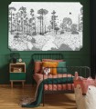 Fototapeta krajobraz lasu z jeleniem Les Dominotiers DOM800 La Biche Aux Bois Volume 10