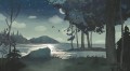 Fototapeta krajobraz jeziora nocą Les Dominotiers DOM805 Au Clair De Lune Volume 10