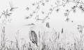 Fototapeta botaniczna z czaplą Wall Art Heron