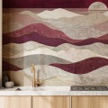 Fototapeta abstrakcyjne fale Wall Art Merlot