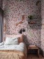 Fototapeta leśne zwierzątka i liście Rebel Walls R19968 Lullaby Pink Family Fun