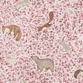 Fototapeta leśne zwierzątka i liście Rebel Walls R19968 Lullaby Pink Family Fun