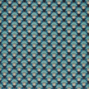 Tkanina welurowa z ptakami i tulipanami Morris & Co. 520014 Tulip & Bird Bedford Park Fabric