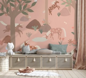 Mural las jednorożców Grandeco Boutique RB351 Daydreamers