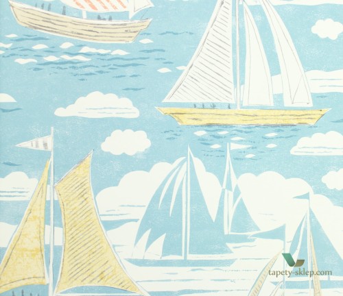 Tapeta żaglówki Sanderson 216571 Sailor Port Isaac