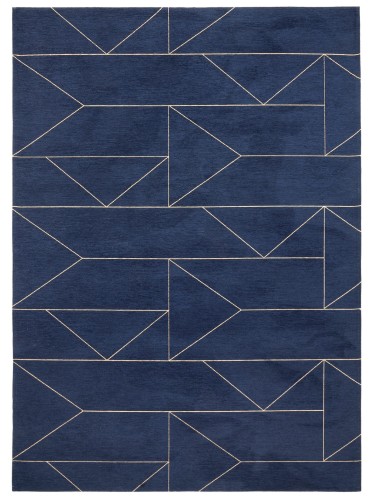 Dywan granatowy w linie geometryczny Marlin Indigo Carpet Decor