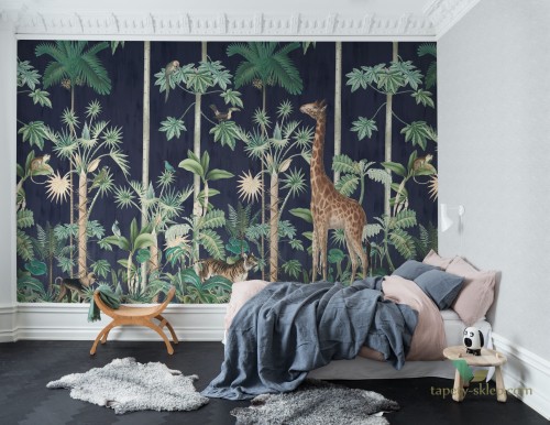 Fototapeta Rebel Walls R16792 Giraffes Stroll Nightfall