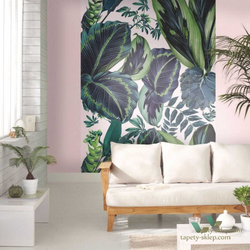 Mural tropikalne rośliny Caselio 100197812 The Pink Jungle Beauty Full Image