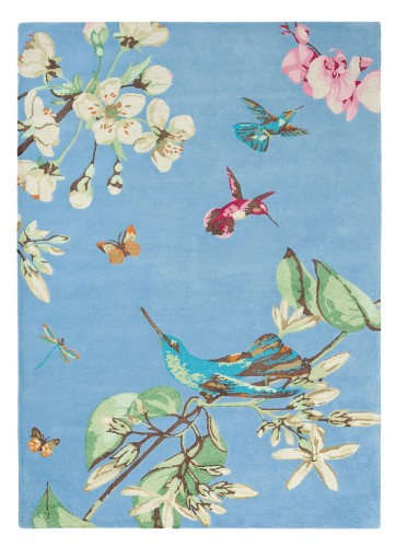 Niebieski Dywan Wedgwood w Kwiaty - HUMMINGBIRD 37808