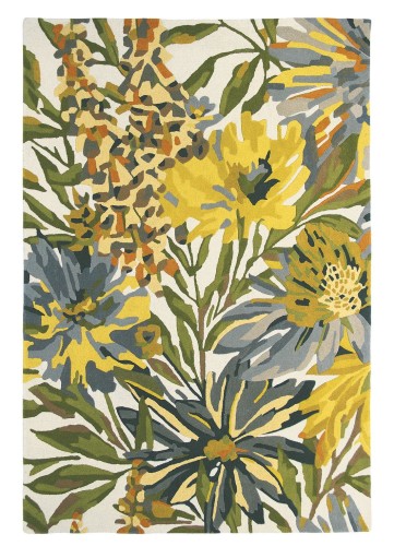 Zielono Żółty Dywan Harlequin w Kwiaty - FLOREALE MAIZE 44906