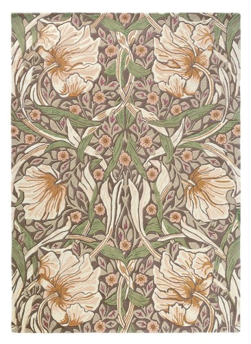Beżowo Zielony Dywan William Morris w Kwiaty - PIMPERNEL AUBERGINE 28805