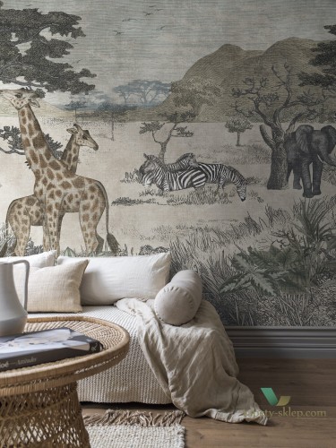 Mural Boras 9574W Serengeti Wild Animals (1194)