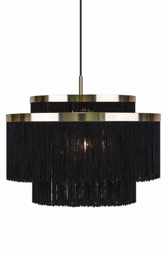 Lampa Wisząca Frędzelki Frans Black 759011 Globen