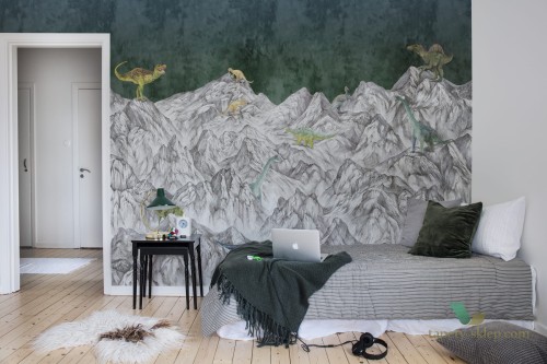 Fototapeta R16992 Dinosaur Mountain Nightfall Rebel Walls