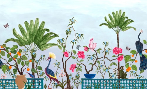 Mural Coordonne 8800131 Neo-Tea Garden Metamorphosis
