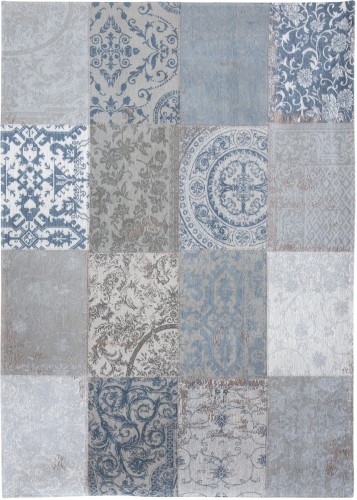 Niebieski Dywan Louis De Poortere Patchwork - BRUGES BLUE 8981