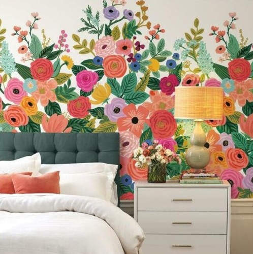 Mural Kwiaty York Wallcoverings RI5190M Garden Party Mural Kwiaty Rifle Paper Co.