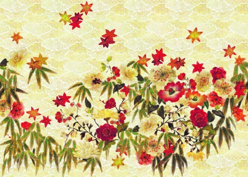 Mural Polne Kwiaty Elitis TP28701 Tendres Silences Soleil Levant