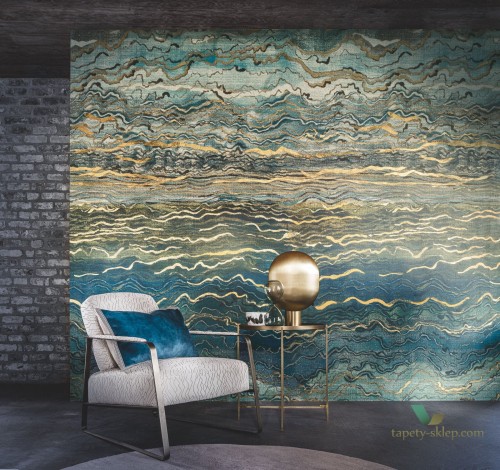 Mural imitujący marmur Casamance 75064090 Azurite Alliages