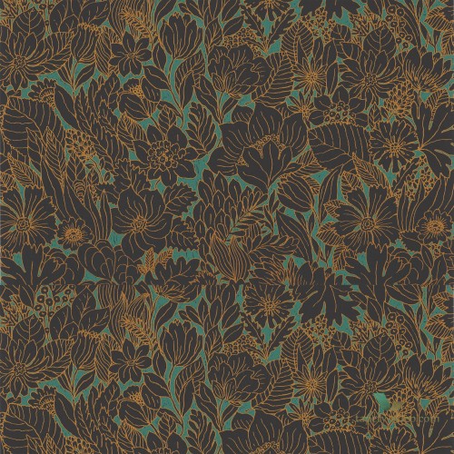 Tapeta w Kwiaty Vintage Casamance 75111528 Dahlia Ete Indien