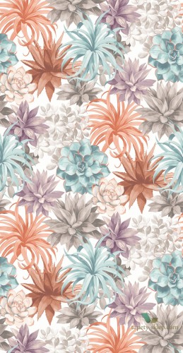 Tapeta Roślinna Casadeco BOTA85914374 Echeveria Botanica