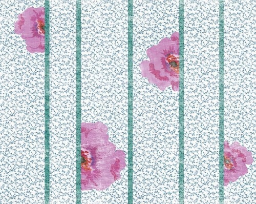 Fototapeta pod prysznic w listki i kwiaty WET_MM1502 Miss Marple Wall and Deco