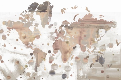 Tapeta Artystyczna Mapa Tecnografica 54298 Worldwide Sepia