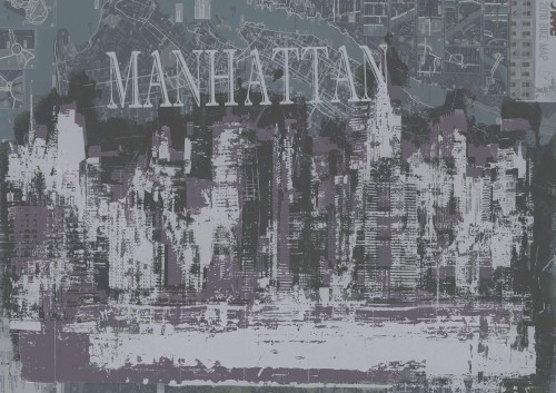 Tapeta z palanem miasta Tecnografica 62059 Manhattan Negative