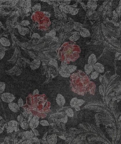 Tapeta w róże i liście akantu Tecnografica 65000-4 Howard Dark