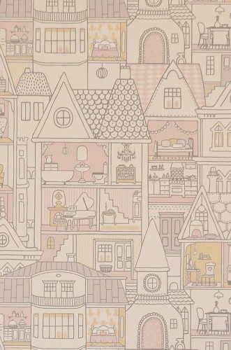 Tapeta dla dzieci z domem dla lalek Majvillan 147-01 Dollhouse Poetry