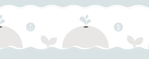 Border dziecięcy z wielorybami ICH Wallpaper 243-2 Baleine Lullaby