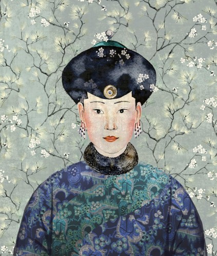 Mural w orientalnym stylu Khroma DGKIM102 Miwa Kimono