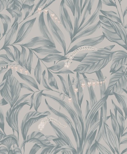Tapeta Z Roślinnym Wzorem Sandberg 837-26 Elin Misty Blue Kolonin