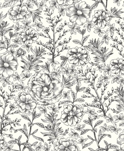 Tapeta w kwiaty róży Caselio NGR103060913 Jardin De Beauregard Nos Gravures