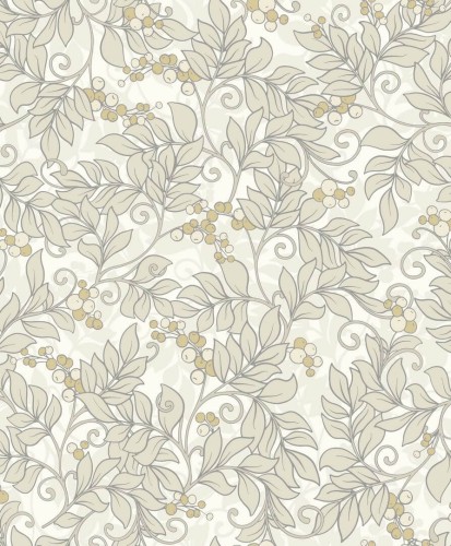 Tapeta w stylu vintage Casadeco ARCR86371108 Roślinna Symphorine Arts & Crafts
