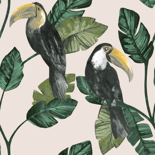 Tapeta tukany i liście Holden 91341 Tiki Amazonia