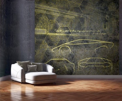 Mural heksagony i pojazdy Zambaiti Parati Z90057 Automobili Lamborghini 2