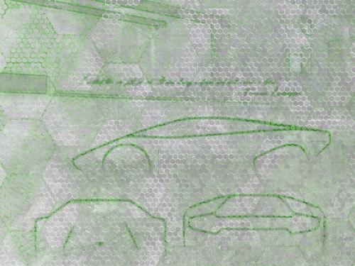 Mural heksagony i pojazdy Zambaiti Parati Z90058 Automobili Lamborghini 2