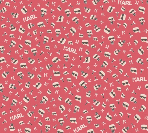 Tapeta Ikonik czerwona 37843-5 Karl Lagerfeld