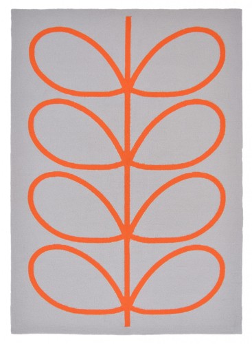 Dywan szary w pomarańczowe liście Giant Linear Stem Persimmon 460703