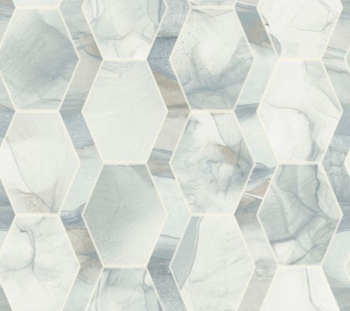 Tapeta heksagony i marmur York Wallcoverings OS4281 Earthbound Candice Olson Modern Nature 2