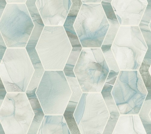 Tapeta heksagony i marmur York Wallcoverings OS4282 Earthbound Candice Olson Modern Nature 2