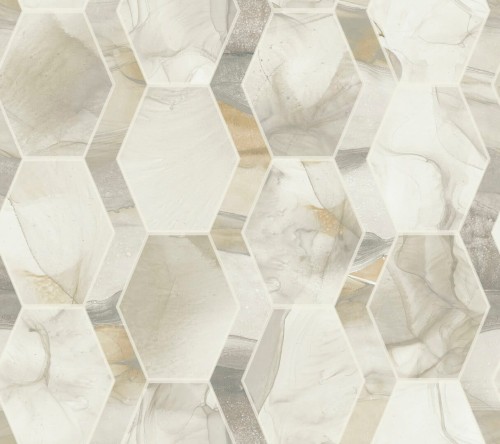 Tapeta heksagony i marmur York Wallcoverings OS4285 Earthbound Candice Olson Modern Nature 2