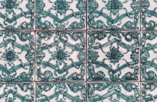 Tapeta jak płytki Rebel Walls R18549 Artisan Tiles Brazilian Green Pops