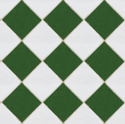 Tapeta płytki romby Rebel Walls R18552 Checkered Tiles White & Green Pops